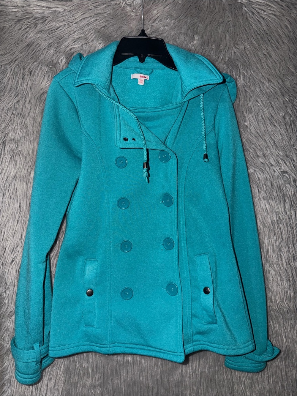 BONGO Teal Double-Breasted Pea Coat